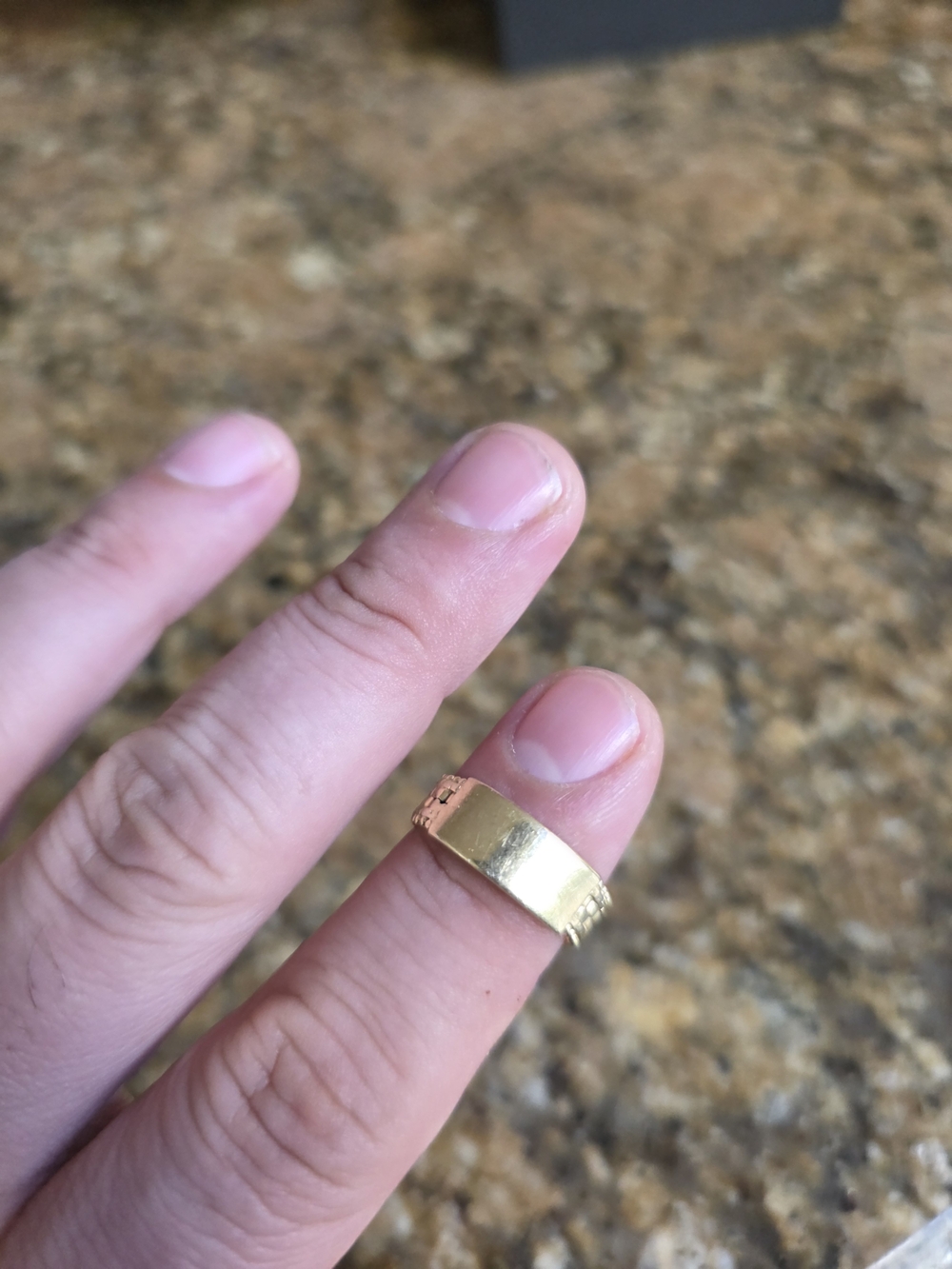 14k Solid Gold Beaded Edge Band Ring - Picture 11 of 13